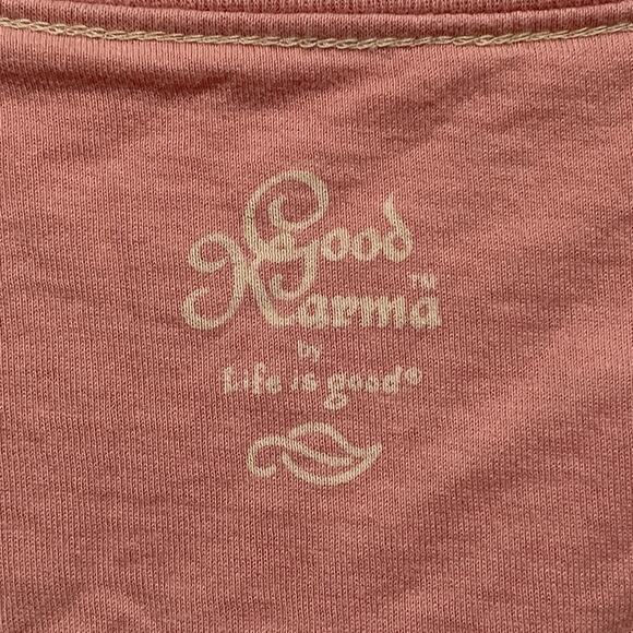 Life is Good Karma Organic Graphic Tee Size XL Pink Oversized Heart Tree Love - Picture 5 of 8
